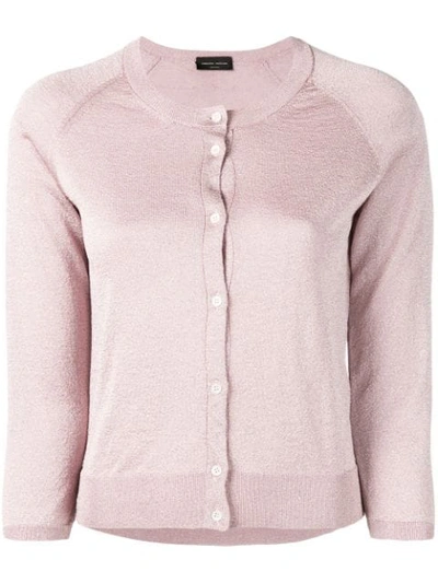 Shop Roberto Collina Lurex Knit Cardigan In Pink