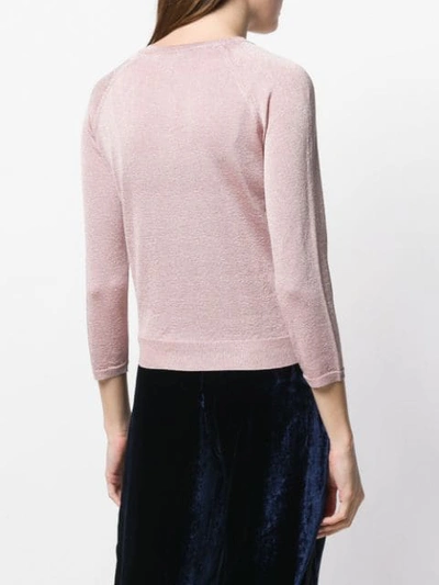 Shop Roberto Collina Lurex Knit Cardigan In Pink