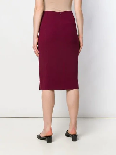 Shop Joseph Side Buttons Pencil Skirt In Red