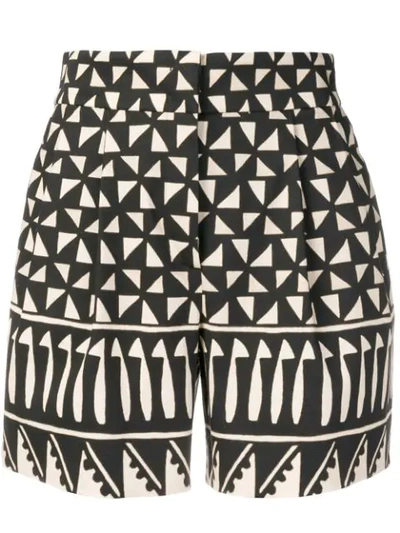 ALBERTA FERRETTI MULTI-PATTERN SHORTS - 黑色