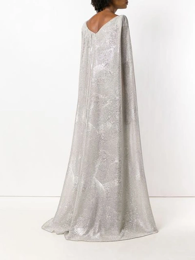 Shop Talbot Runhof Metallic Cape Gown