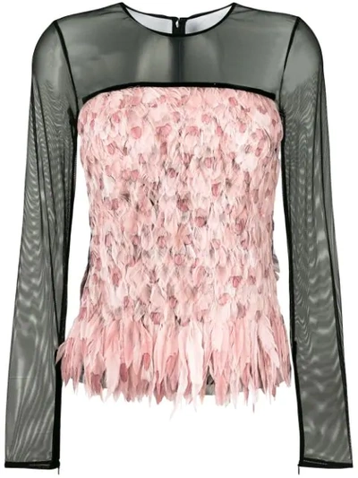 Shop Tom Ford Degrade Smoke And Feather Top In Black