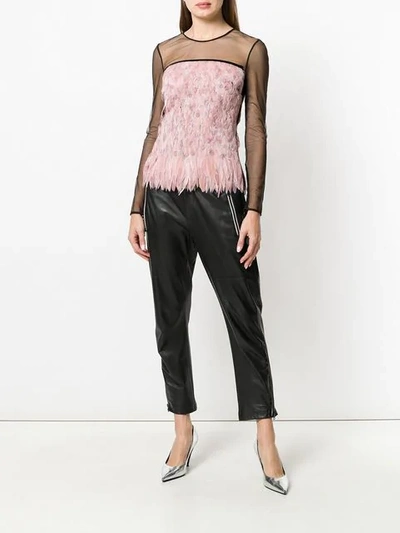 Shop Tom Ford Degrade Smoke And Feather Top In Black