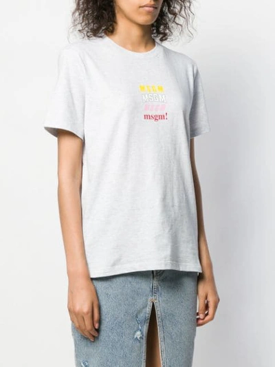 Shop Msgm Logo Printed T-shirt In Grey