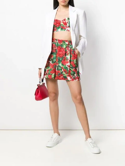 Shop Dolce & Gabbana Floral Bustier Top In Red