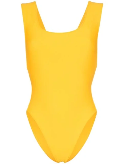 Shop Araks Jireh Scoop Neck Cutout Swimsuit In Yellow