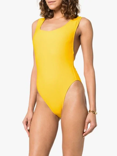 Shop Araks Jireh Scoop Neck Cutout Swimsuit In Yellow