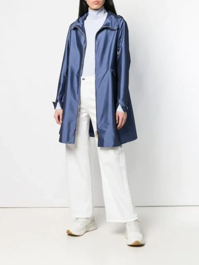Shop Herno Raincoat In Blue