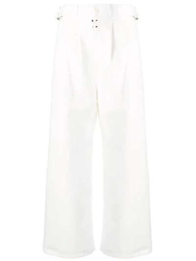 Shop Mm6 Maison Margiela High Waisted Trousers In White