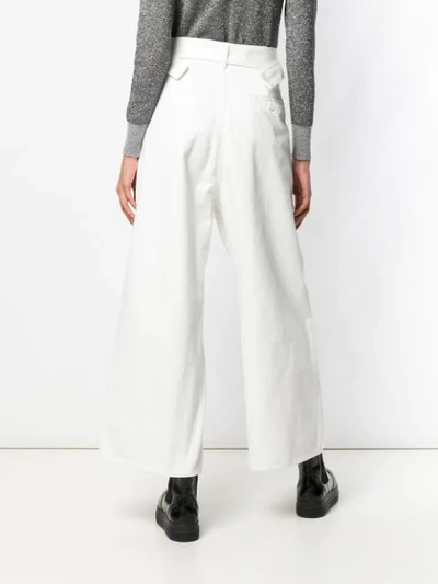 Shop Mm6 Maison Margiela High Waisted Trousers In White