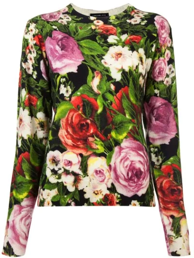 Shop Samantha Sung Floral Long-sleeve Sweater - Black