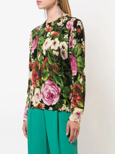 Shop Samantha Sung Floral Long-sleeve Sweater - Black