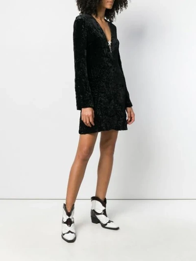 Shop Miu Miu Crystal Star Velvet Dress In Black