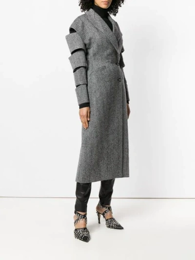 Shop Christopher Kane Slash Wool Coat In Black