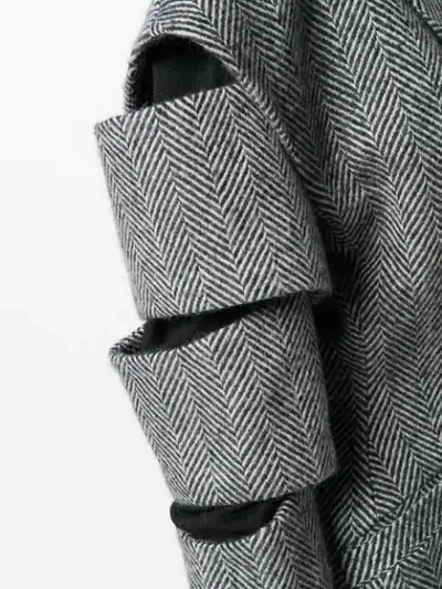 Shop Christopher Kane Slash Wool Coat In Black