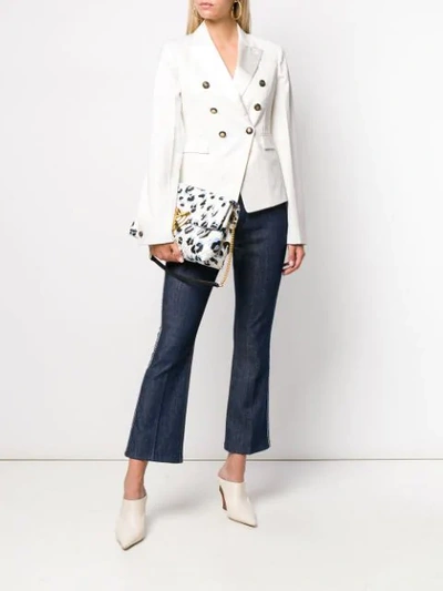 Shop Escada Double-breasted Tailored Blazer In White