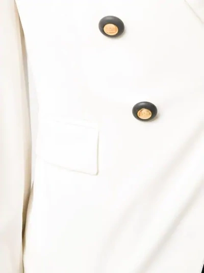 Shop Escada Double-breasted Tailored Blazer In White