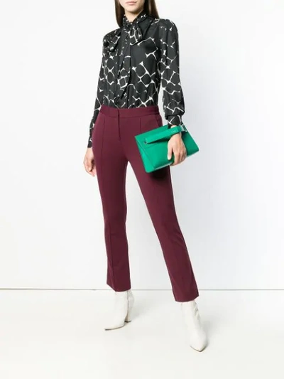 Shop Diane Von Furstenberg Cropped Bootcut Trousers In Red