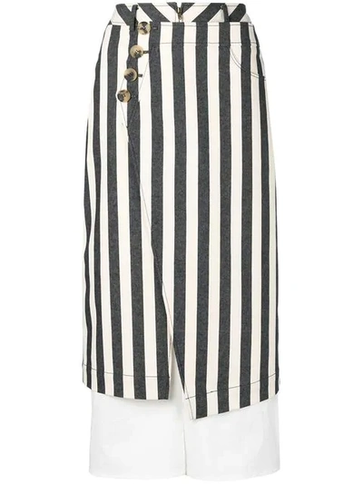 Shop Rejina Pyo Layered Striped Skirt - Neutrals