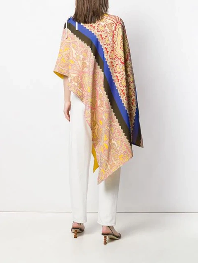 Shop Etro Paisley Printed Poncho - Yellow