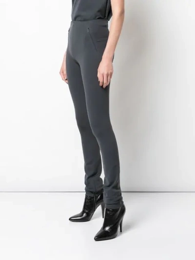 Shop The Row Zipped Pocket Leggings In Grey