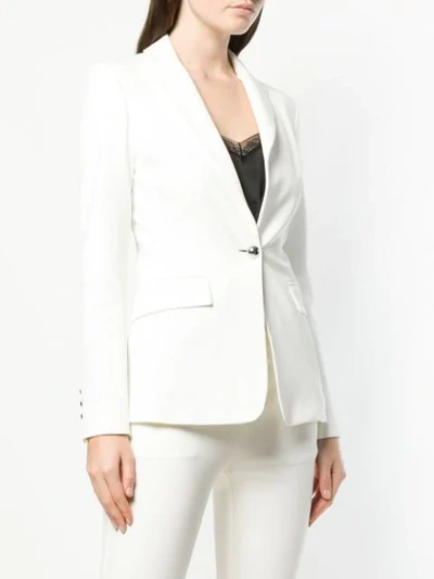 Shop Pinko Single Button Blazer In White