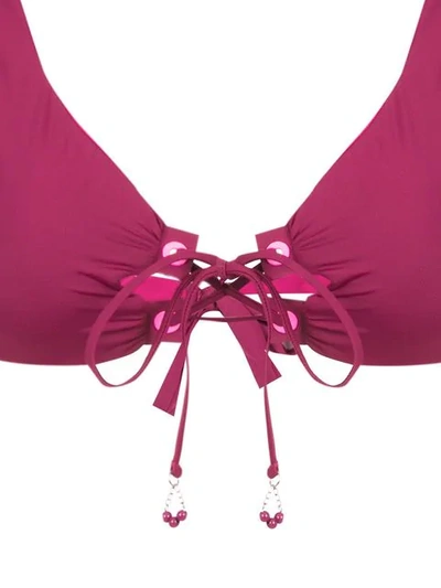 Shop Amir Slama Lace Up Bikini In Pink