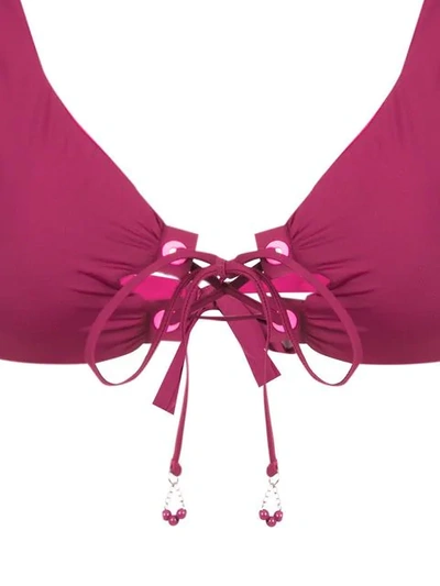 Amir Slama Lace Up Bikini In Pink