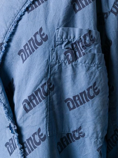 Shop Acne Studios Double Breasted Blouse Jacket In Blue