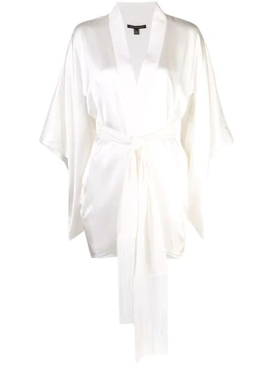 Shop Kiki De Montparnasse Belted Kimono Robe In White