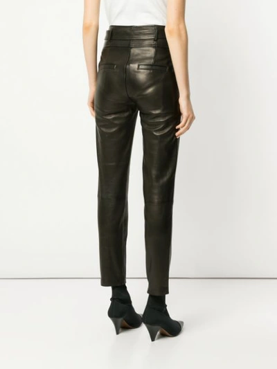Shop Veronica Beard Faxon Leather Trousers - Black