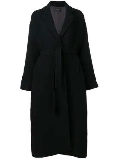 Shop Andrea Ya'aqov Oversize Belted Coat - Black