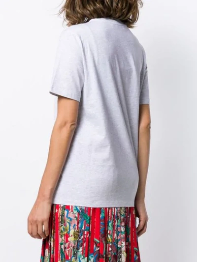 Shop Msgm Brushed Logo T-shirt In Grey