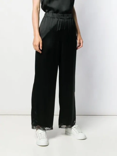 Shop Semicouture Flared Trousers In Black