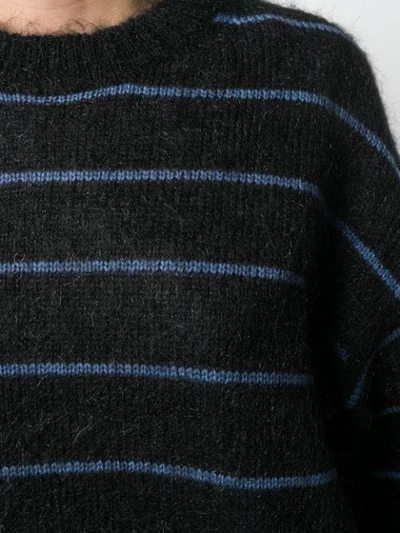 Shop Acne Studios Fuzzy Striped Sweater In Blue