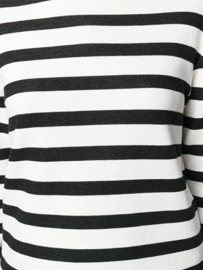 Shop Saint Laurent Striped Fine Knit Jumper In Black