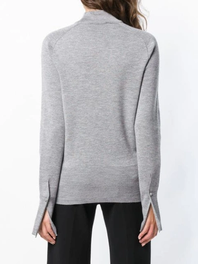 Shop Chloé Spliced Neck Sweater In Grey