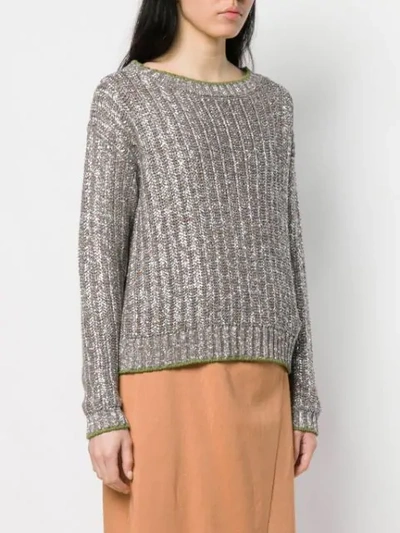 Shop Eleventy Metallic Jumper In Silver