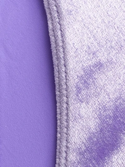 Shop Paper London Velvet Bandeau Bikini In Purple