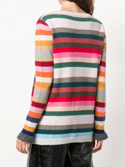Shop Allude Striped Sweater - Red