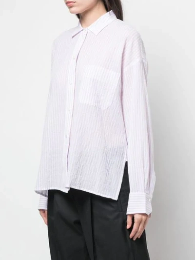 Shop Vince Striped Relaxed Shirt In Orchid Musk