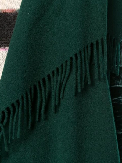 Shop Moncler Draped Shawl Cardi-coat In Green