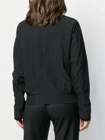 Shop Moose Knuckles Contrasting Zip Bomber Jacket In Black
