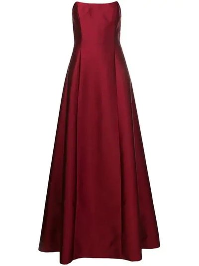 Shop Alberta Ferretti Long Evening Dress In Red