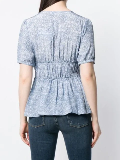 Michael Kors Floral Print Blouse In Blue