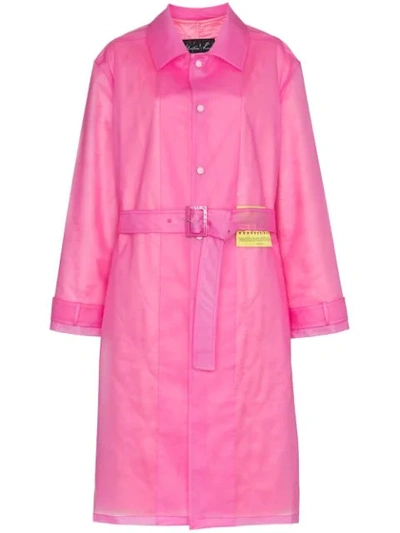Shop Martine Rose Patch Embellished Belted Rain Coat In Pink