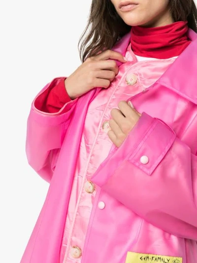 Shop Martine Rose Patch Embellished Belted Rain Coat In Pink