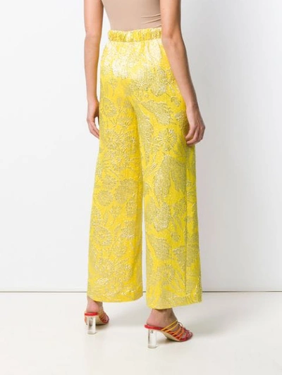 ASPESI JACQUARD WIDE LEG TROUSERS - 黄色