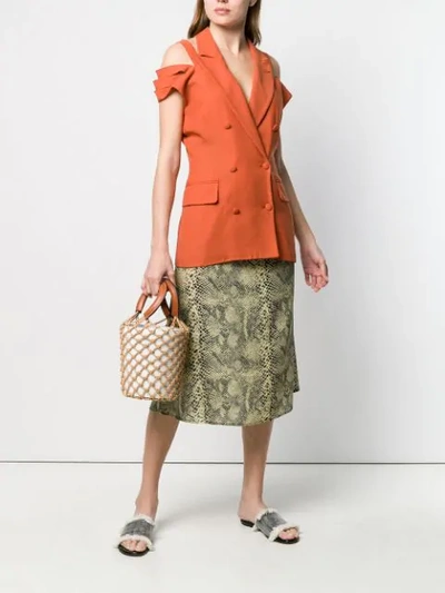 Pre-owned Jean Paul Gaultier Vintage 1989 'voyage Autour Du Monde En 168 Tenues' Blazer In Orange