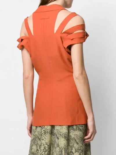 Pre-owned Jean Paul Gaultier Vintage 1989 'voyage Autour Du Monde En 168 Tenues' Blazer In Orange